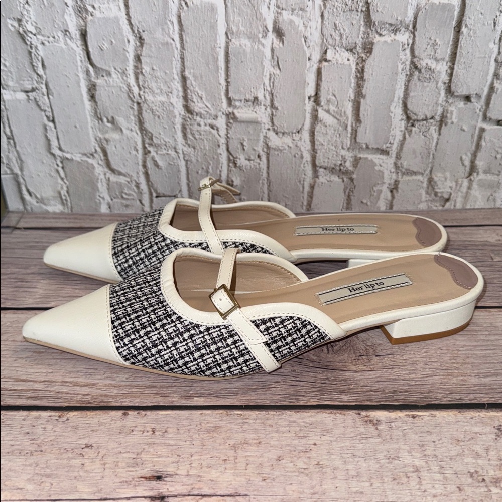 Tweed Backless Flats - Picture 4 of 11